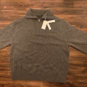 NWT Vince Extrafine Merino Wool Blend Quarter Zip Sweater MSRP $365 Size XL